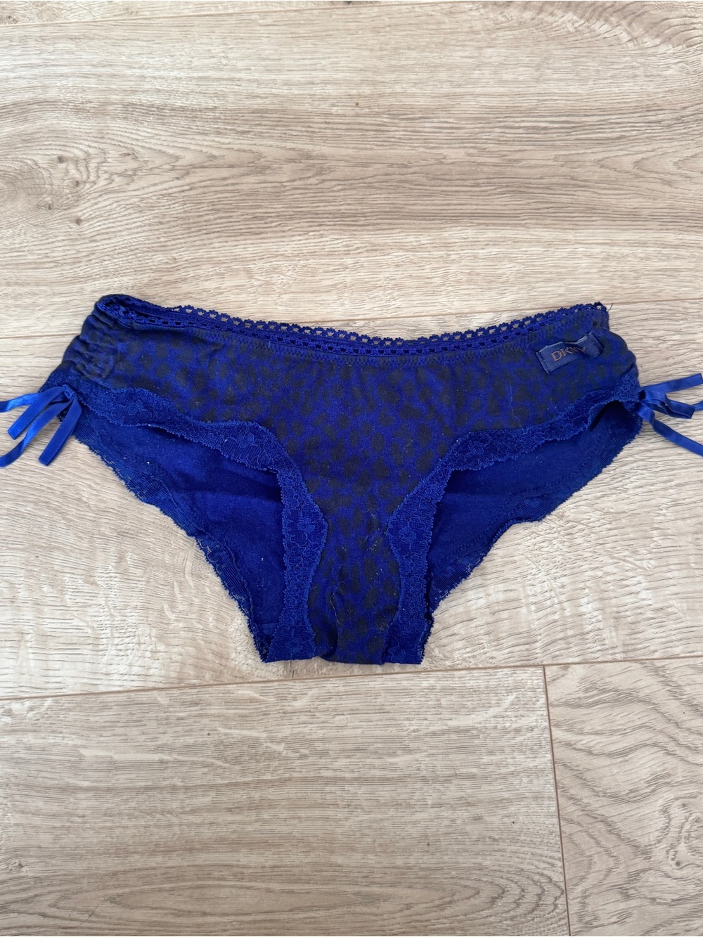 DKNY Royal Blue Lace Bikini Briefs with Side Ties